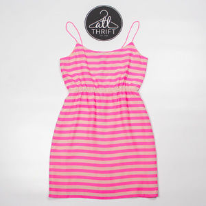 Hot Pink Silk Sheath Dress Spaghetti Straps